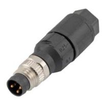 ShowMeCables M8 3-Pin Male Field Termination Connector, Compatible with 23AWG to 20AWG solid conductors, Two-piece