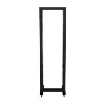 42U, 2-Post Steel Open Frame Rack, Black, Cage Nuts