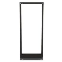 25U, 2-Post Aluminum Open Frame Rack, Black , Slim, (12-24) Thread