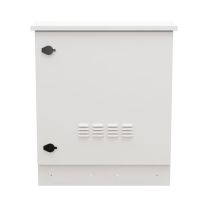 12U Floor Standing Network Cabinet, Outdoor, IP66 Rated, 24 Inch (600 mm)  depth, Cage Nuts, Fans with Temperature Control, White