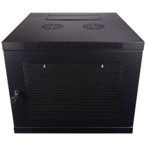 ShowMeCables 9U Wall Mount Hinged Swing Out Perforated IT Server Network Rack Cabinet Lock
