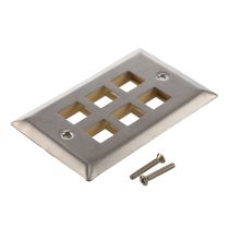 ShowMeCables Stainless Wall Plate for 6 Keystone Jack