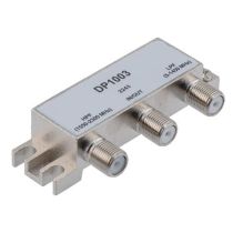 ShowMeCables Diplexer 75 Ohm, F-Type Female, 5 to 1450 MHz Low Pass, 1550 to 2300 MHz High Pass 