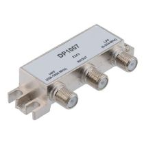 ShowMeCables Diplexer 75 Ohm, F-Type Female, 5 to 204 MHz Low Pass, 258 to 1800 MHz High Pass 