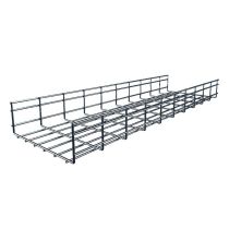 ShowMeCables Wire Mesh Cable Tray 12"D x 4"H x 10ft. 4pk BLK