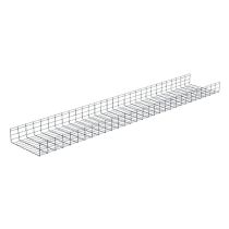 ShowMeCables Wire Mesh Cable Tray 20"D x 6"H x 10ft. 2pk BLK