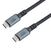 ShowMeCables USB C/C 3.2 Aluminum, Black Nylon Braid with ferrites -- 20Gbps, 100W 20V 5A, 1M
