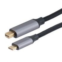 ShowMeCables USBC to MDP, M/M, Alum Shell, 4K @ 60 Hz, Black Nylon Braid