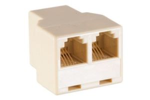 RJ11 Female to Dual RJ11 Female Telephone Splitter Adapter - 6P4C - Straight Pinout