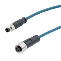 L-com M8 3 Position Male to M12 3 Position Female IP67 A-Code Cable Assembly, Unshielded 24AWG PUR Jacket, Blue