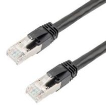 L-com Category 6a 10gig 100W PoE Ethernet Cable Assembly, 22AWG Stranded, RJ45 Male Plug, CM PVC Jacket, Black