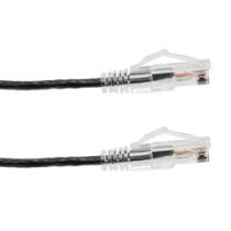 L-com Category 6a 10gig Component Tested Slim Ethernet Patch Cable Assembly, 28AWG Stranded, RJ45 Male Plug, CM PVC Jacket, Black