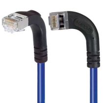 L-Com Shielded Cat6 Right Angle Ethernet Patch Cord - Left Angle to Downward Angle