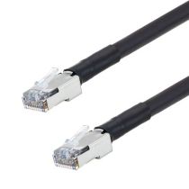 L-Com Double Shielded Cat5e Outdoor High Flex PoE Industrial Ethernet Cable, RJ45, BLK
