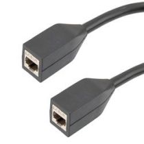L-com Category 8 40gig Extension Cable Assembly, RJ45 Male Plug to Female Jack, S/FTP Double Shielded, PoE, 24AWG Stranded, CM PVC, Black