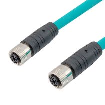 L-com Category 6a M12 8 Position X code SF/UTP Industrial High Flex Cable, M12 F / M12 F