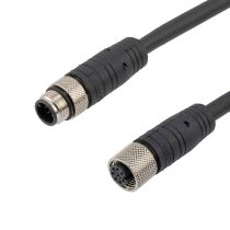 L-com M12 8 Position A code F/UTP Industrial Cable, M12 M / M12 F
