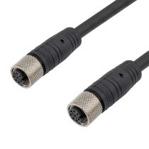 L-com M12 8 Position A code F/UTP Industrial Cable, M12 F / M12 F