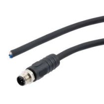 L-com M12 4 Position IP67 L-Code Pigtail Cable Assembly, Unshielded 16AWG PUR Jacket, Male to Open, Black