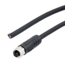 L-com M12 4 Position IP67 L-Code Pigtail Cable Assembly, Unshielded 16AWG PUR Jacket, Female to Open, Black 
