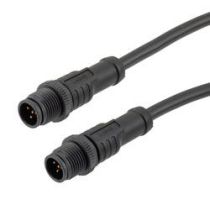 L-com IP69K Waterproof M12 5 Position A-code Sensor Actuator Signal Cable, Light Weight Plastic Nut, 22AWG, PVC, Male to Male, Black