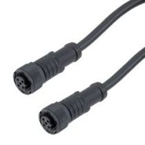 L-com IP69K Waterproof M12 5 Position B-code Sensor Actuator Signal Cable, Light Weight Plastic Nut, 22AWG, PVC, Female to Female, Black