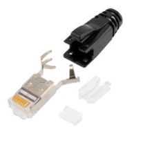 L-com Cat6a Shielded RJ45 Plug with Strain Relief