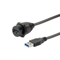 L-com Waterproof USB 3.0 Cable Assembly - IP67 A Female to Standard A Male