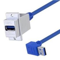 L-com USB 3.0 Type A Coupler, Female Type A to Male A 90 Degree Upward Cable