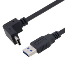 L-com Right Angle USB Cable, Type A Male - Up/Down Angle C Male