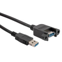 L-com LSZH USB 3.0 Type A Female Bulkhead to Latching Type A Male
