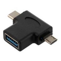 ShowMeCables USB T Adapter, A Female to C Male/Micro Male