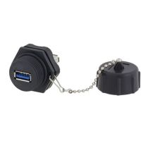 L-com USB 3.0 Type A female to Type A female Bulkhead coupler