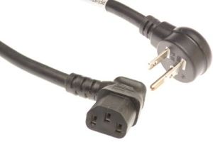 Universal CPU Power Cord - NEMA 5-15P Left Angle to C13 Right Angle - 15 Amp