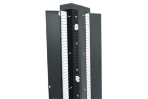 Dual Channel Vertical Steel Cable Duct - 6 Inch Width - 45 RU