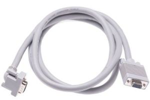 VGA Monitor Cable - 90 Degree Downward Male to Straight Female VGA Cable - 1 FT