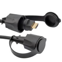 L-com Waterproof HDMI Industrial Cable with Dust Cap