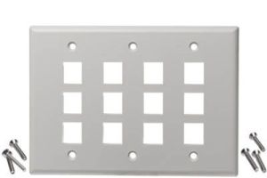ICC Flat Keystone Wall Plate - Triple Gang