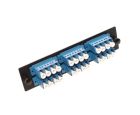 Single Mode Fiber Adapter Panel - 6 Quad Couplers LC/UPC - Ceramic - 24 Ports Total