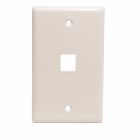 Flush Mount Keystone Wall Plate - Single Gang - 1 Port - Ivory