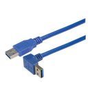 L-com USB 3.0 Right Angle Cable Assembly - Down Angle A - Straight A Connectors