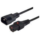 L-com Locking Universal Power Cord - C14 to C13 - 10 Amp - 6 FT - Black