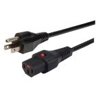 L-com Locking Universal Power Cord - Nema 5-15P to C13 - 10 Amp - 6 FT - Black