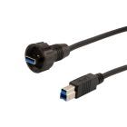 L-com Waterproof USB 3.0 Cable Assembly - IP67 A Male to Standard B Male