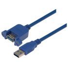 L-com USB 3.0 Type A Female Bulkhead/Type A Male