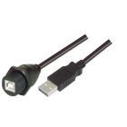 L-com Waterproof USB Type A/B  Male to Female Cable Assembly