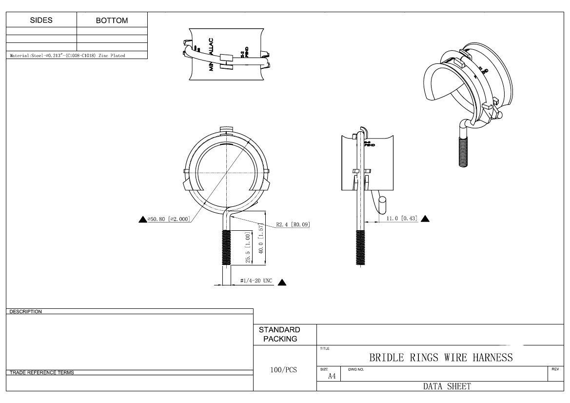 2/" Bridle Ring Saddle Box Quantity 100