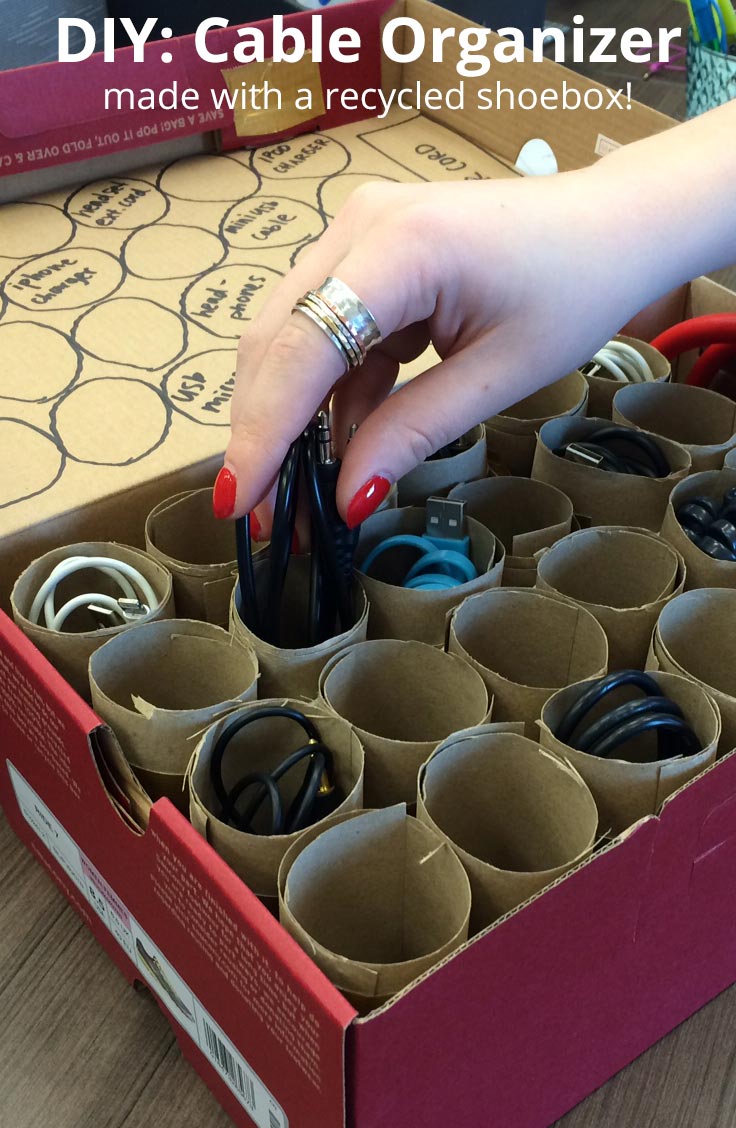 DIY: Create A Shoebox Cable Organizer